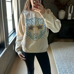 Cream Jaguar Sweatshirt-Size Medium